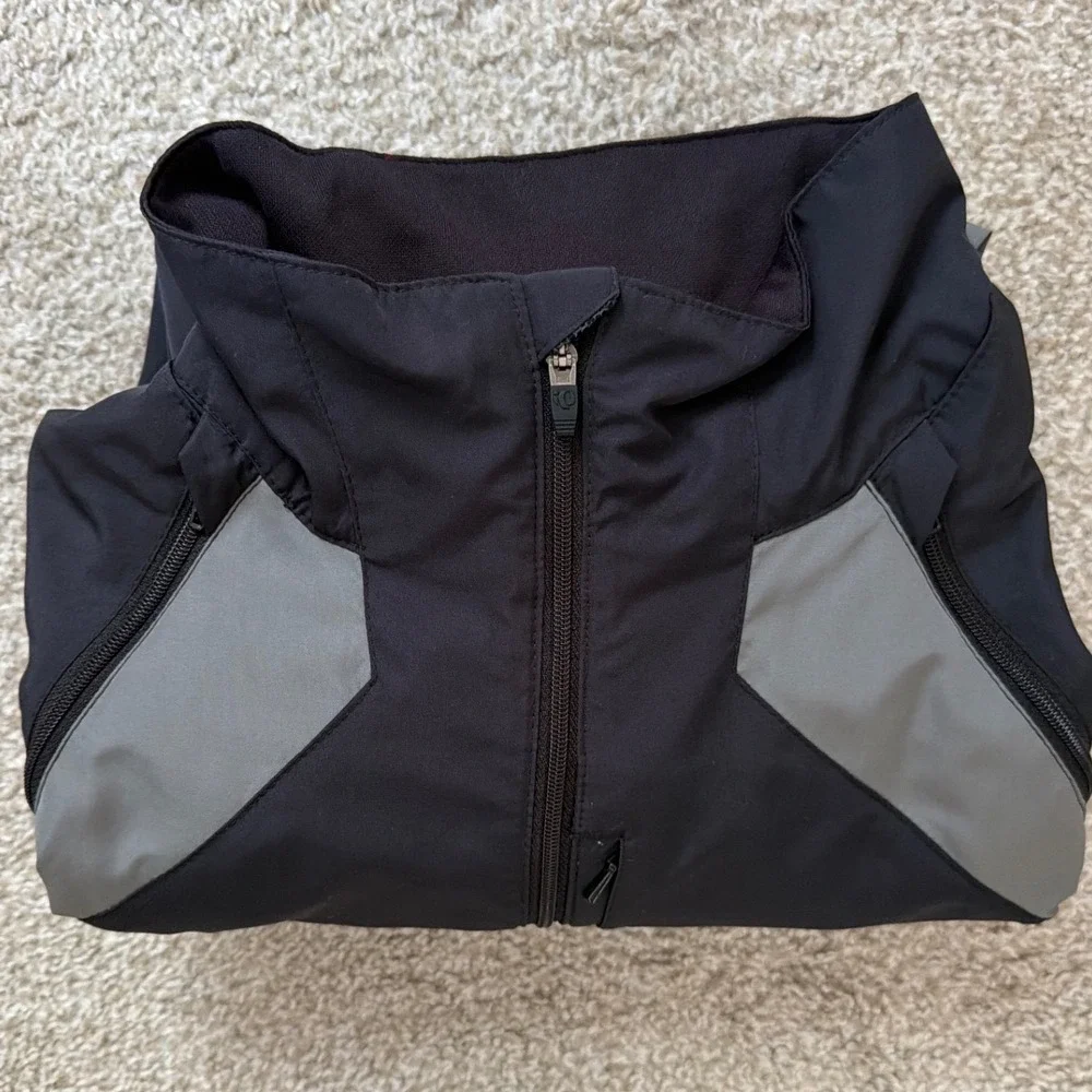 Pearl Izumi Mens Cycling Jacket Black Grey Red‎ Full Zip Windbreaker 6504 Medium